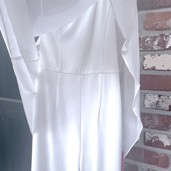 Halston Heritage White Jumpsuit with Flowing Silhouette - Picture 3 of 8